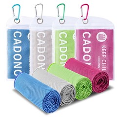 CADONO 4 Pack Cooling Towel (40″x12″), Soft Large, Light Blue/Green/Pink/Grey