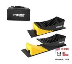 PR1ME Camper Leveler, 2 Pack RV Leveling Blocks, HDPE Curved Height to 4 inch