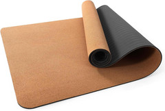 Premium Cork Yoga Mat 1/4 & 2/5 Inch Thick 72 X 26 In, Thick Cork and TPE Non Sl