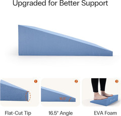XL Foam Yoga Wedge Blocks, Black, Set of 2, 16.5° Incline, 13″ × 12.75″ × 3.75″,