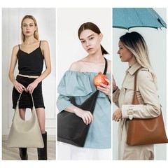 Slouchy Hobo Bag for Women, Vegan Leather Shoulder Purse with Adjustable Beige