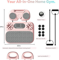 6-in-1 Foldable Pilates Reformer Board for Home Workout & Core Training