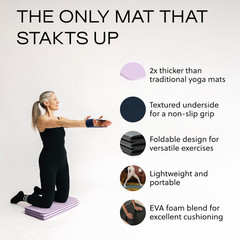 Foldable Yoga Mat Pro, 2 in 1 with Premium Textured Grip, Non Slip, Folding Exer