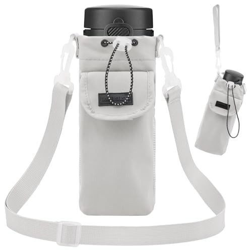 Adjustable Grey Strap Water Bottle Holder with Strap Carrier