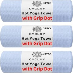 CYCLXY 3 Pack Non-Slip Grip Dot Yoga Mat Towels for Hot Yoga