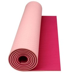 Avento Fitness Mat Yoga Duo-Tone Yoga Mat, Light Pink/Fuchsia, 173×61 cm
