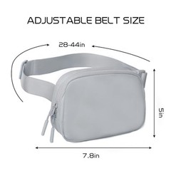 Belt Bag Fanny Pack Crossbody Bags for Women Two-Way Zip Closure Fashion Grey