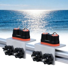 Cam Cleats Wire Leading Ring Aluminum Boat Track Bracket 2 Pack Marine