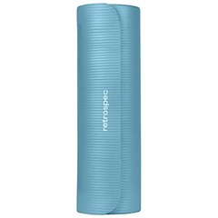 Solana Yoga Mat 1″ & 1/2″ Thick w/Nylon Strap for Men & Women Blue Mist 1 inch