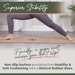 Eco-Friendly Yoga Cork Mat | 5mm Thick, Non-Slip, Extra Support & Alignment Line
