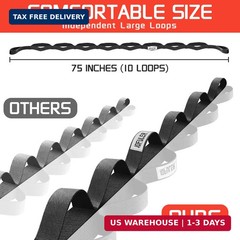 Stretching Strap for Physical Therapy and Home Rehab, 10 Loops NonElastic Yog…