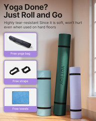 Large Yoga Mat (75 * 52 * 1/2Inch),Extra Wide TPE Exercise Mat,Non-Slip Workout
