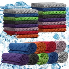 PJPSAA 24 Pack Cooling Towels Bulk for Neck and Face 40″x12″, Multicolor