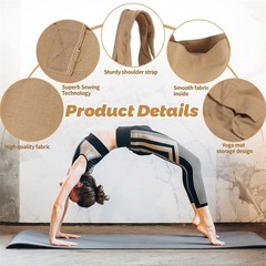 Canvas Tote Bag with Yoga Mat Carrier Women Yoga Pilates Gym Workout ShoulderBag