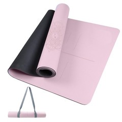 Professional Non Slip PU Yoga Mat with Carrying Strap & Alignment Line, 72″x2…