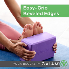 Gaiam Yoga Block – Supportive Latex-Free Eva Foam – Soft Non-Slip Surface with B