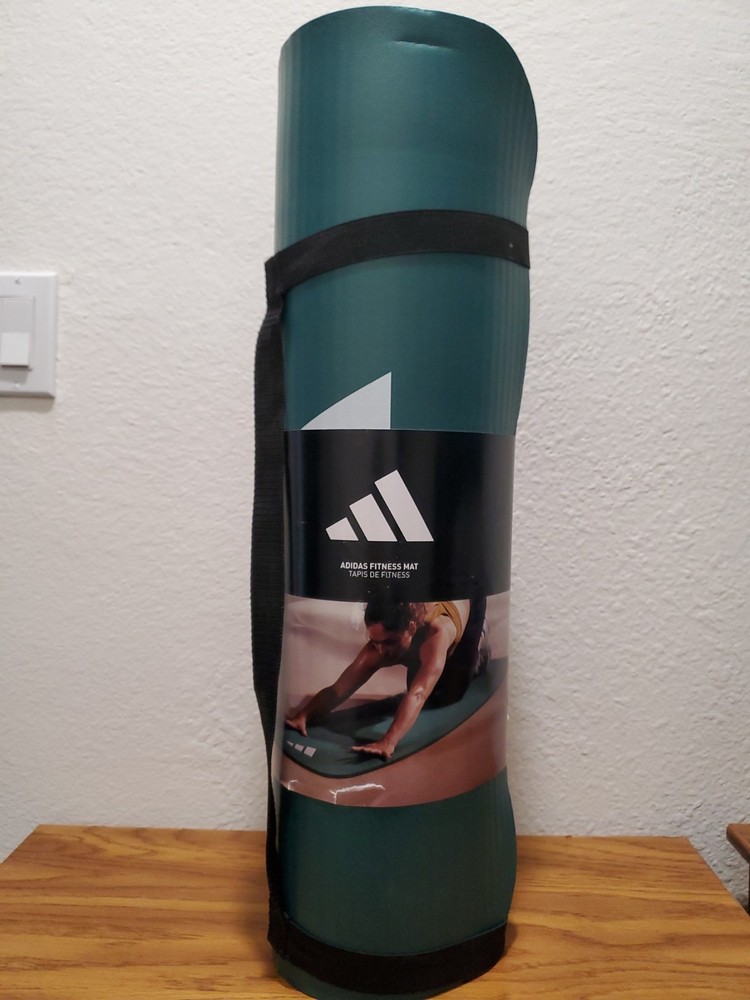 Adidas Fitness Mat – Lightweight – Non Slip Yoga Mat 72×24 Dark Green