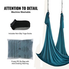 Aerial Silk Yoga Hammock Kit 11 Yards 100gsm Nylon 2204lb Green
