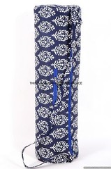 Indian 100%Cotton Floral Design Blue Yoga Bag Cross Body Bag Gym Bag Satchel Bag