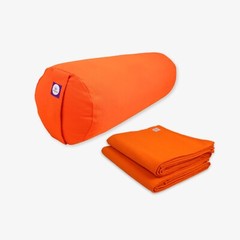 Iyengar Yoga Blanket (Set of 2) + Yoga Bolster, Cotton Yoga Bolster & Blanket