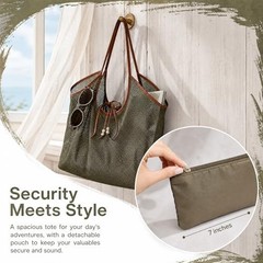 Mesh Beach Tote Bag with Zipper Pouch, Large Breathable Net Shoulder Bag Green