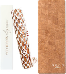 Deluxe Cork Yoga Mat – Gold, Coffee or Vegan Leather Cork Surface & Natural Rubb