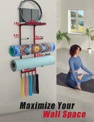 Wall Yoga Mat Holder Gym Storage Rack Organizer