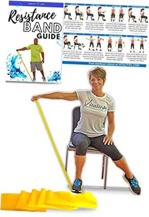 Senior Resistance Band: Light Resistance, Longer Length + Instruction Guide.