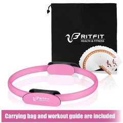 RitFit Health & Fitness 14″ Pink Pilates Ring Circle Magic Fitness Kit