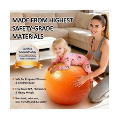 Gruper Yoga Ball, Multiple Sizes Non Slip Exercise Ball for Workout… Fast Ship