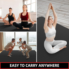 Extra Large Yoga Mat – 72″X48″ or 78″X57″, 1/4″–1/2″ Thick Mat for Women & Men,