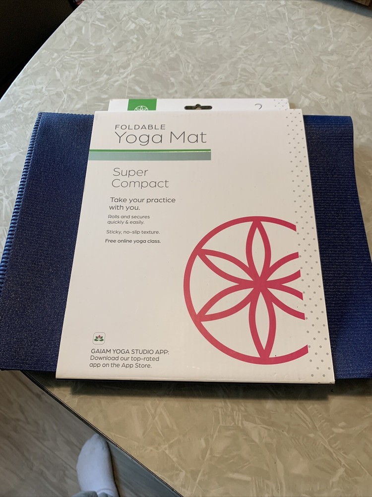 Gaiam Yoga Mat 2MM Thick Foldable 68×24 Blue New In Package