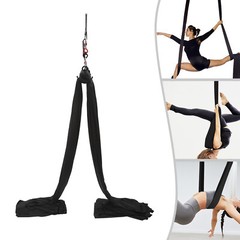 10M Aerial Silks Yoga Swing Kit Yoga Hammock Flying Dance Aerial Yoga Black