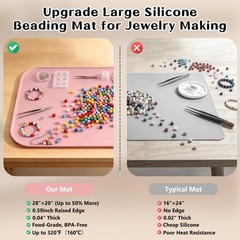 Foepoge Silicone Mat with Edge Pink 28″x20″