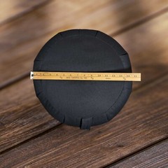 Hugger Mugger Zafu Meditation Yoga Zen Cushion Black Round 15in Husk USA