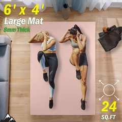 Large Yoga Mat – 6’x4’ Wide Exercise Mat – 8mm Thick Non-Slip Workout Mat – G…