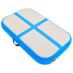 gymnastics mat with pump inflatable 60x100x20 cm PVC blue