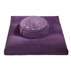 Zafu & Zabuton Meditation Cushion Set – Buckwheat Hull & Memory Foam Purple