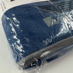 Aviska Yoga Mat Towel Deep Sea Blue Grey Trim Boho Athletic Soft New Absorbent