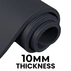 Extra Thick 10mm Exercise Yoga Mat Multipurpose Workout NBR 72 x 24 w/ Bag Strap