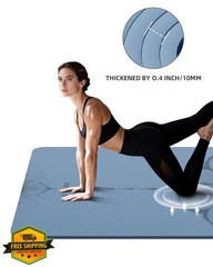 lvme Large Yoga Mat Blue-gray 75.5″x47.6″x0.4″