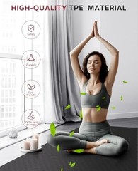 Extra Wide Non-Slip Yoga Mat 72″x36″x6mm for Home Workout & Pilates, Eco-Friendl