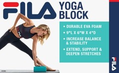 FILA Yoga Block (Zircon Blue) – Core Fitness – Balance/Alignment/Stability