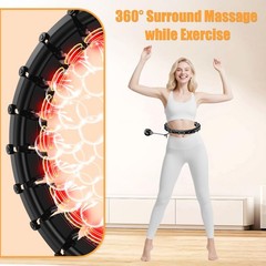 65 Inch Adjustable Fitness Waist Hoop – 32 Detachable Links, Quiet Non-Drop F…