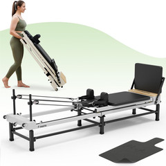 PAETA Pilates Reformer, 91″ Foldable Reformer Pilates Machine with Adjustable Re