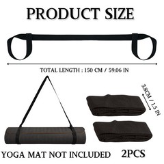 2 Pack Black Yoga Mat Carry Straps Adjustable Durable Sling Fit …
