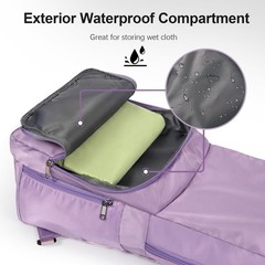 Yoga Mat Bag Carrier Side Mesh Zipper Pocket Exterior Wet Compartment Holder