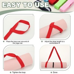 Yoga Mat Straps for Carrying, Adjustable Mat Holder, 2 Pcs & Grey