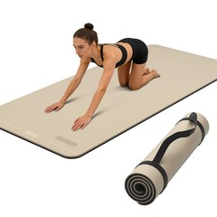 Wide Yoga Mat-80cm Non Slip Extra Thick 1/3” 72″ x 24″ x 0.23″, beige