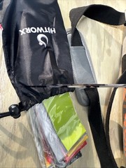 Hotworx Gym Yoga Mat Bag Shoulder Strap Duffel Gray EUC With Stretch Bands NIP